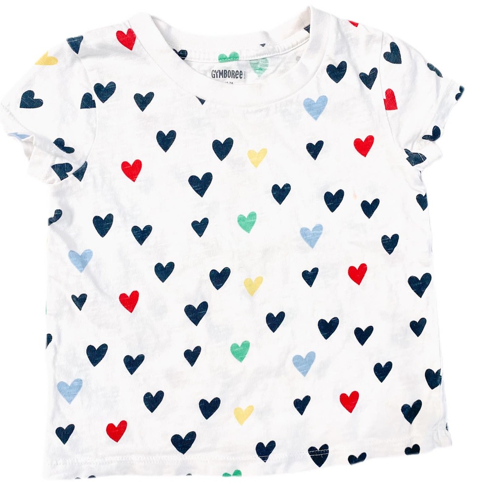 Gymboree Girls 18-24 Months Heart White T-Shirt